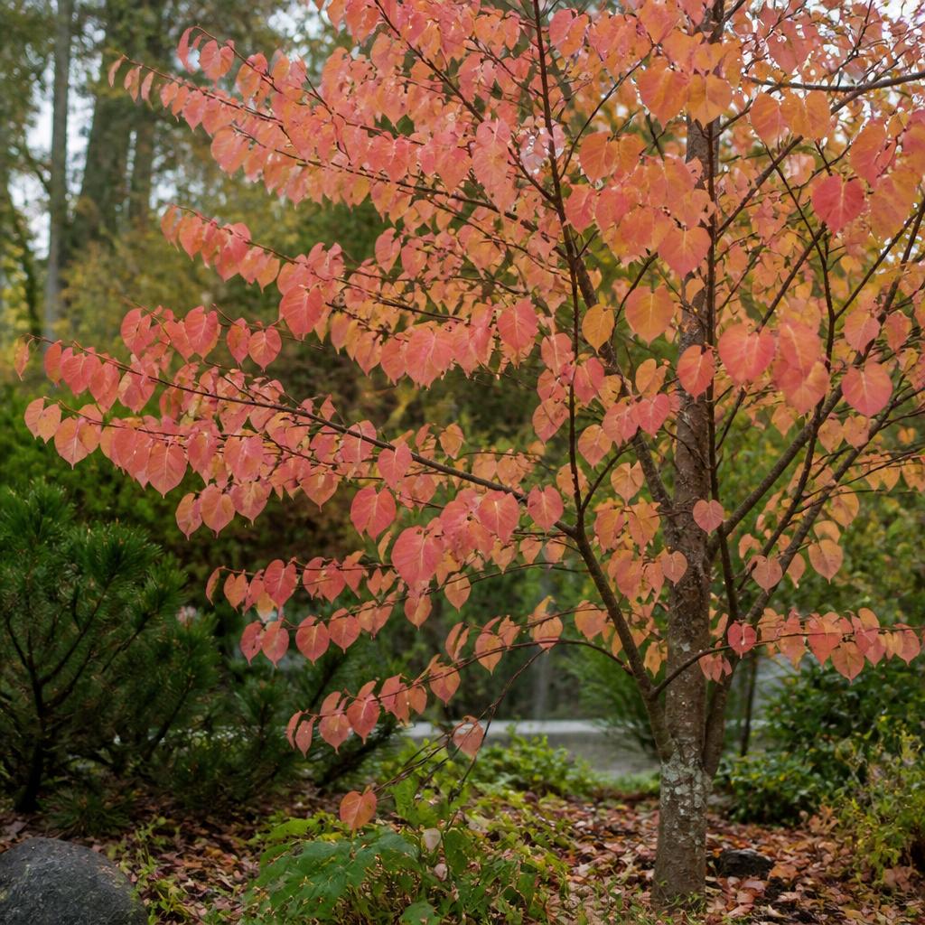 Katsura (Cercidiphyllum japonicum) etablerat i trädgård